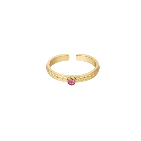 Ring basic stone - pink