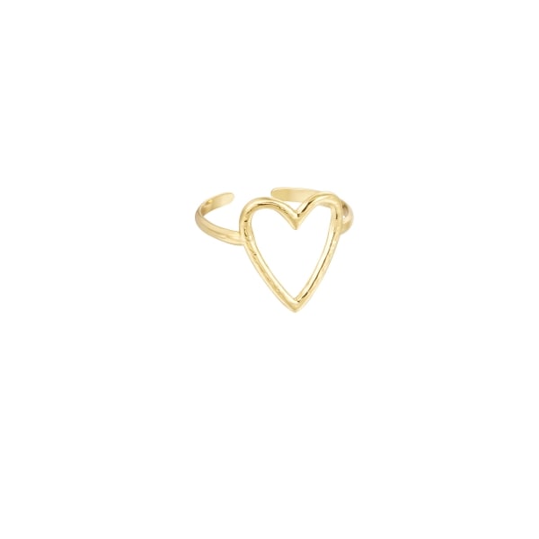 Ring big heart - gold color