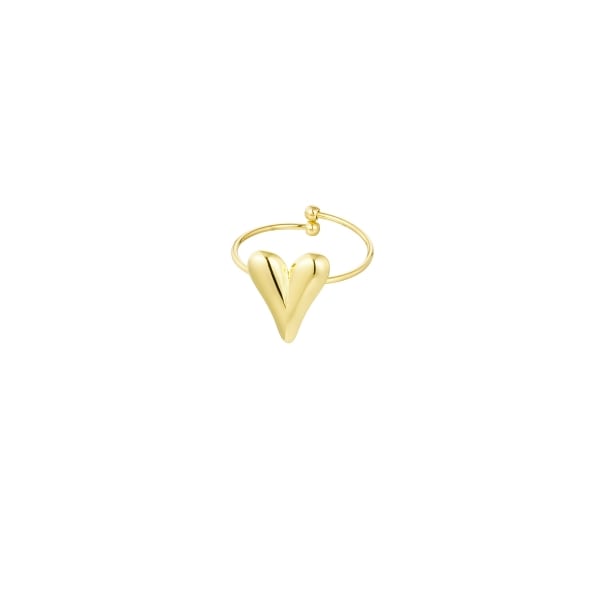 Aesthetic heart ring - gold color