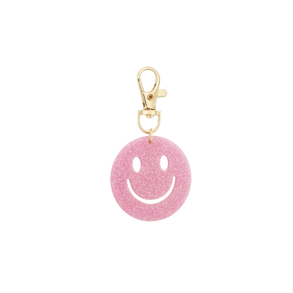 Keep smiling key ring - light pink