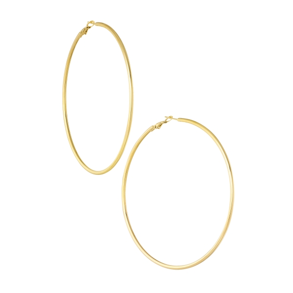 Earrings thin basic hoops - gold color