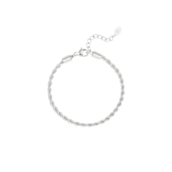 Bracelet turned jasseron - silver color-3.0mm