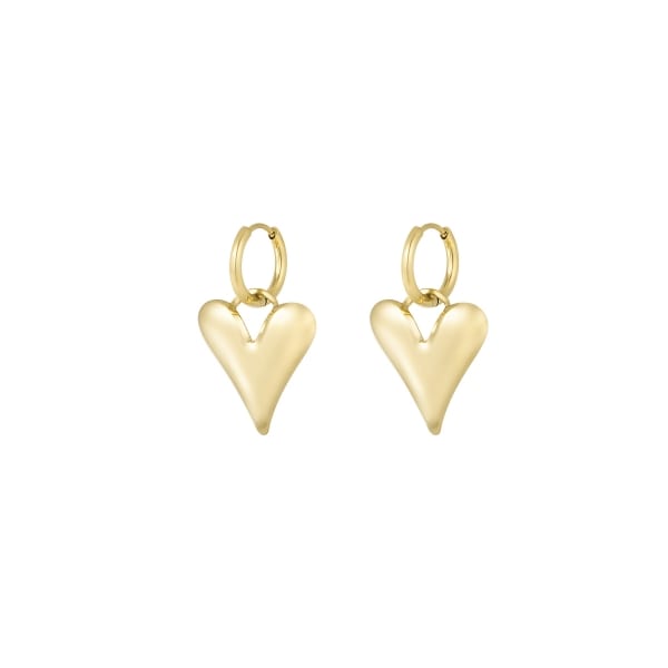 Big-hearted earrings - gold color