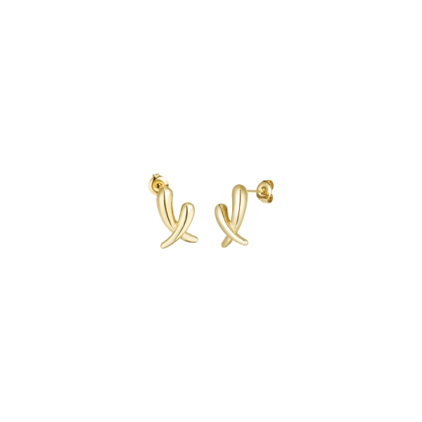 Crossed earrings - gold color