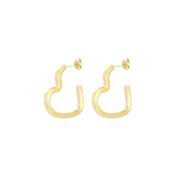 Open heart earrings - gold color