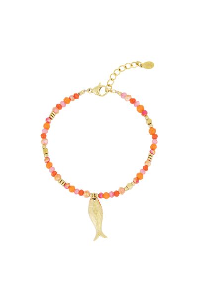 Fish &amp; beads bracelet - fuchsia