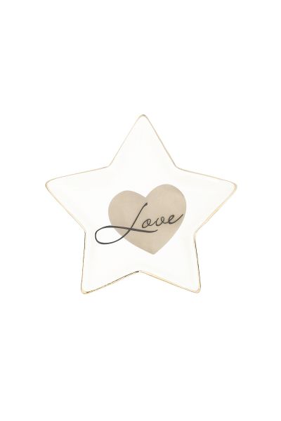 Glass display star love - white