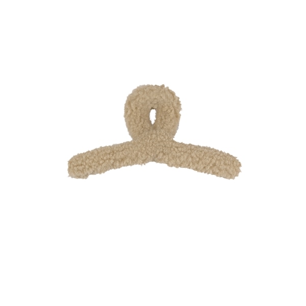 Fluffy teddy haarclip - beige