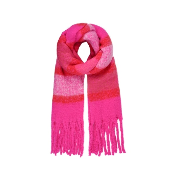 Scarf with stripes multi - fuchsia