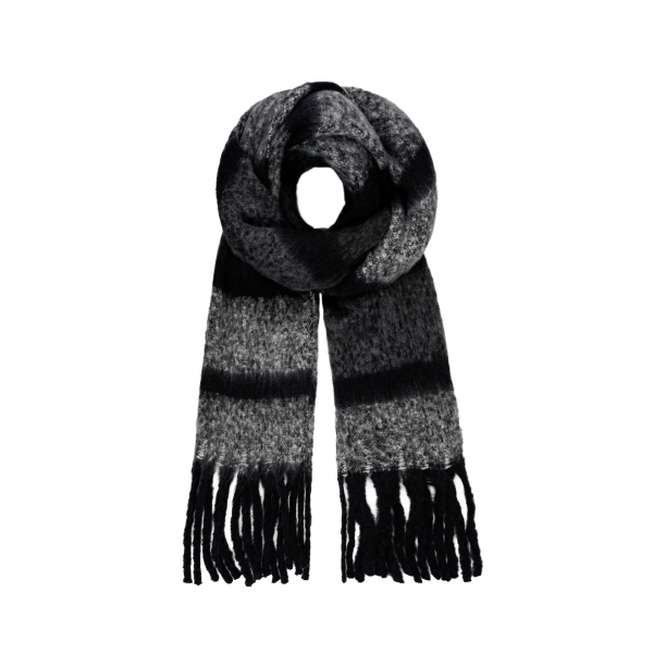 Scarf with stripes multi - black