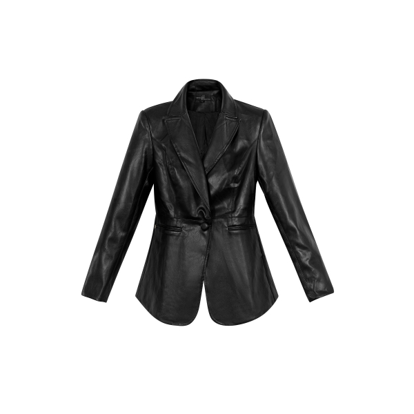 Pu blazer black - s