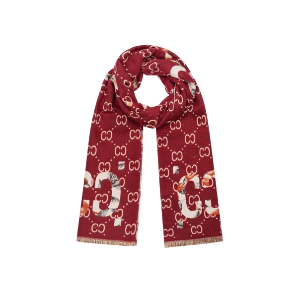 Winter scarf with c-print - red