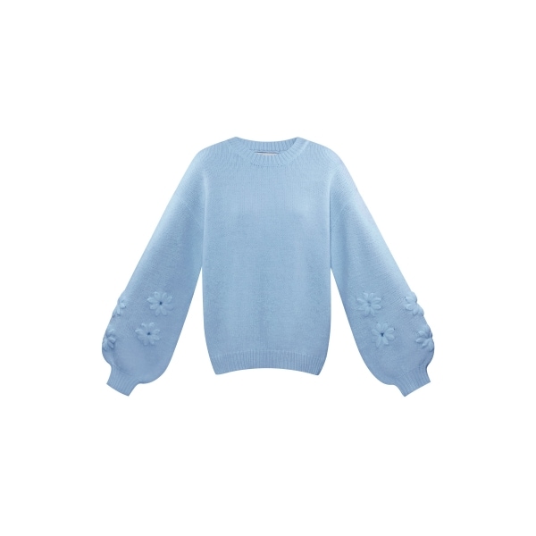 Bellissimo maglione dal tocco floreale - blu