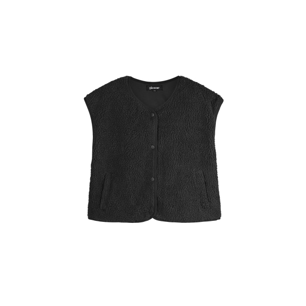 Fluffy teddy vest - black