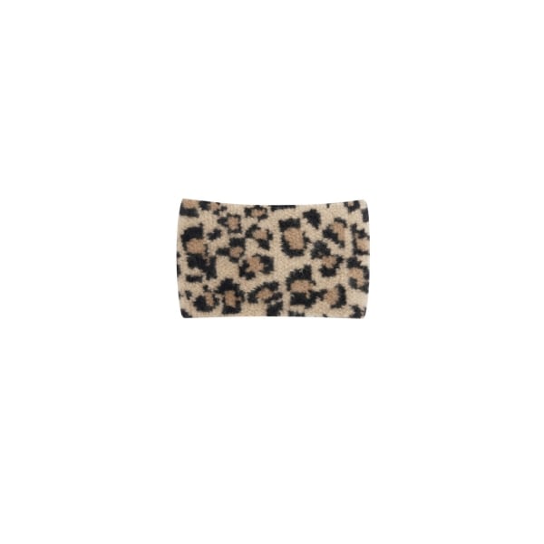 Winter headband leopard print - camel