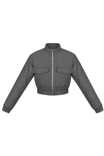 Jacket knitted deluxe - grey