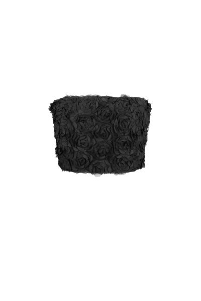 Roses bandeau top - black