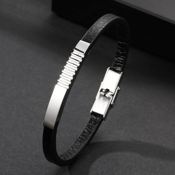 1 piece simple series simple geometric leather men's bracelets