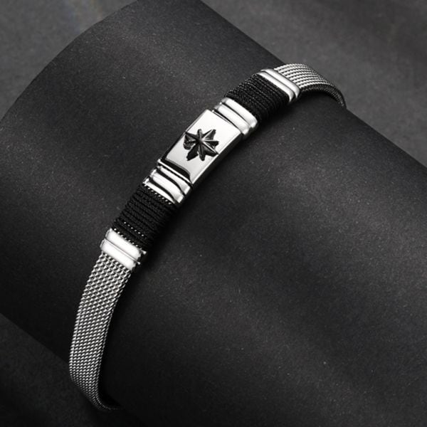 1 piece simple series casual geometric stainless steel men's bracelets