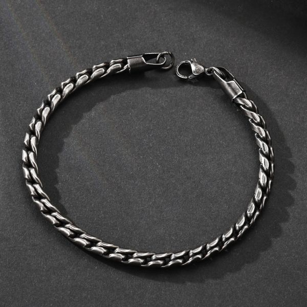 Pulseras de acero inoxidable para hombre, serie simple, 1 pieza, estilo clásico