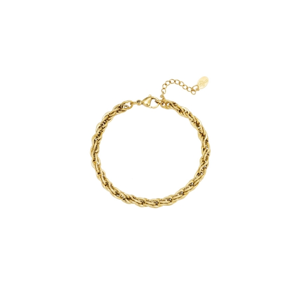 Bracelet twisted chain gold color stainless steel