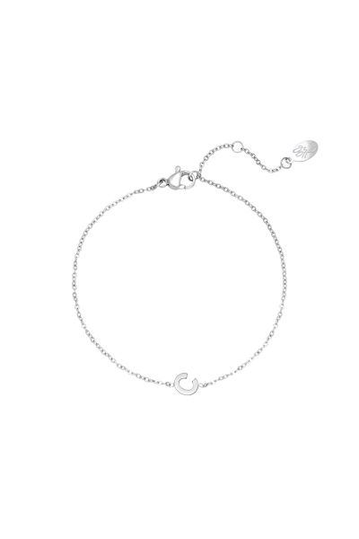 Stainless steel bracelet initial c silver color