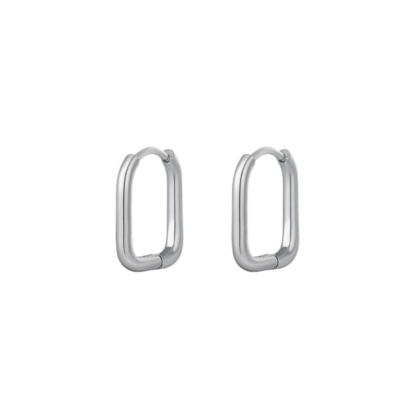 Earrings classic - large silver stainless steel