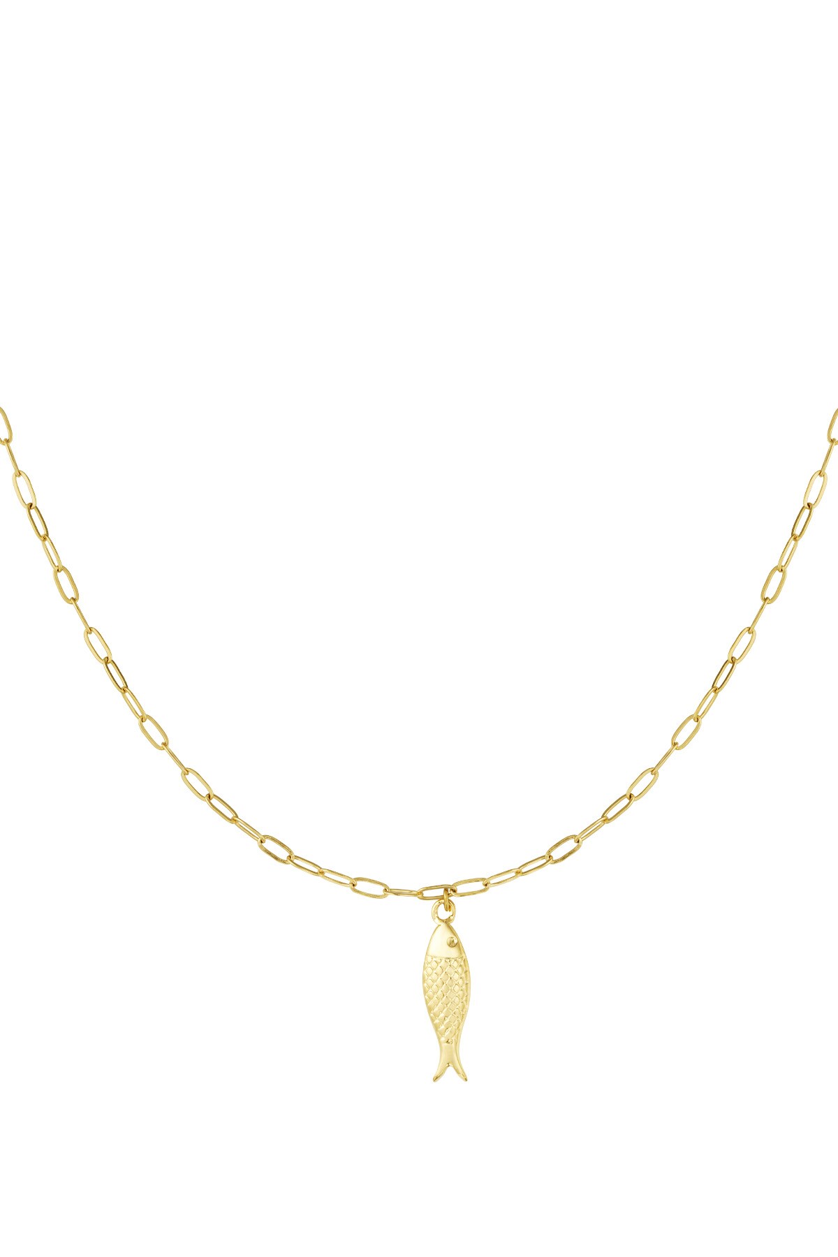 Fish charm necklace - Gold color 