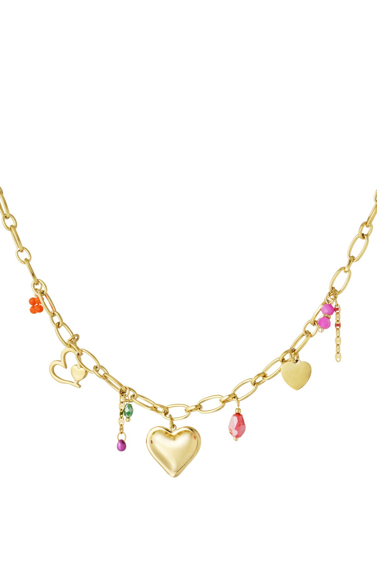 Colorful Love charm necklace - Gold color h5 