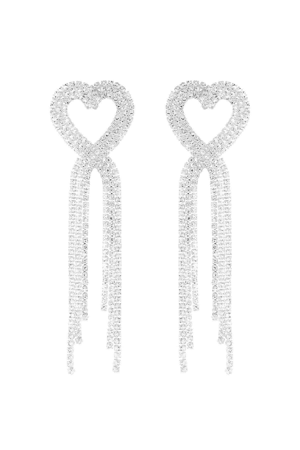 Luminous heart earrings - Silver color h5 