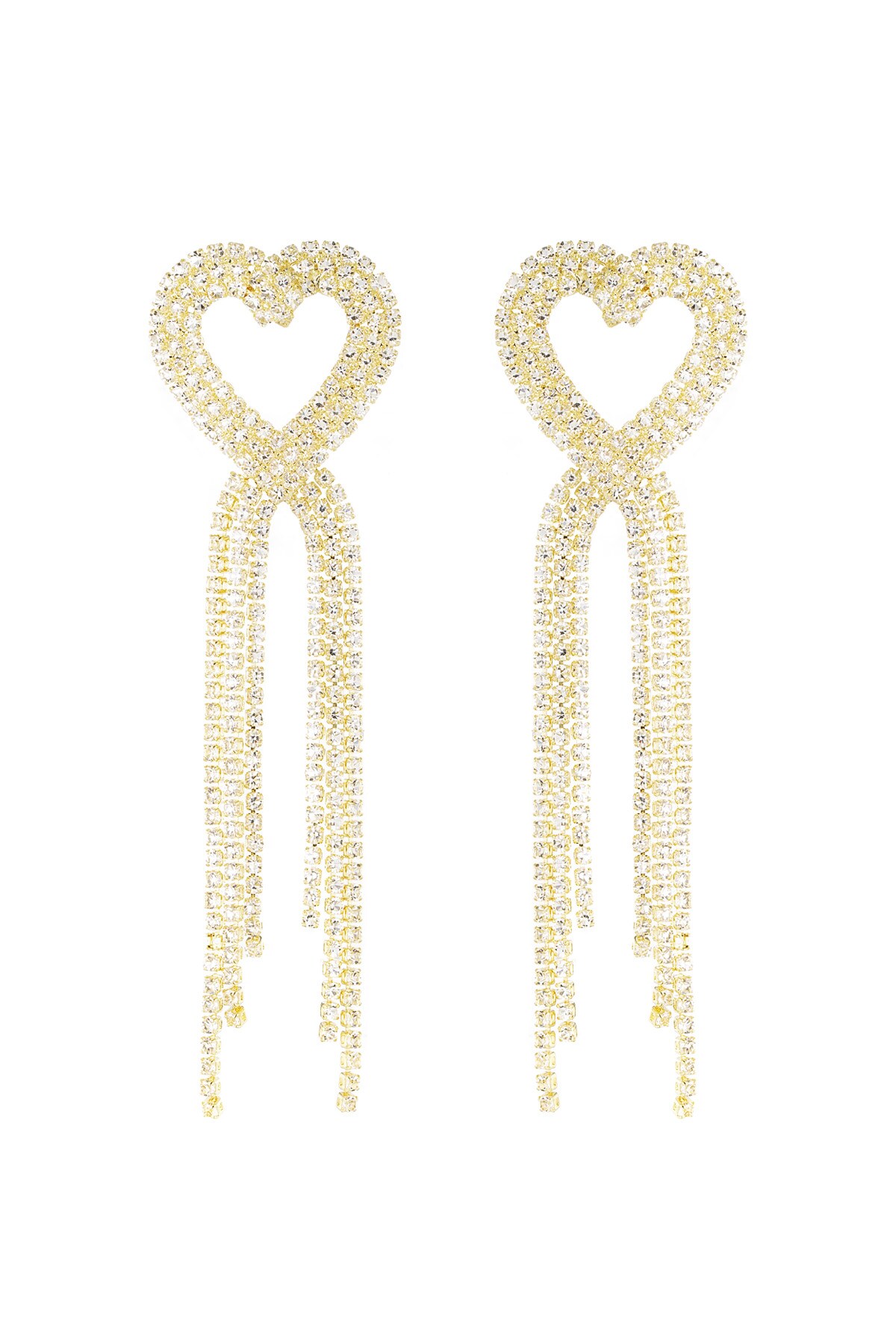 Luminous heart earrings - Gold color h5 