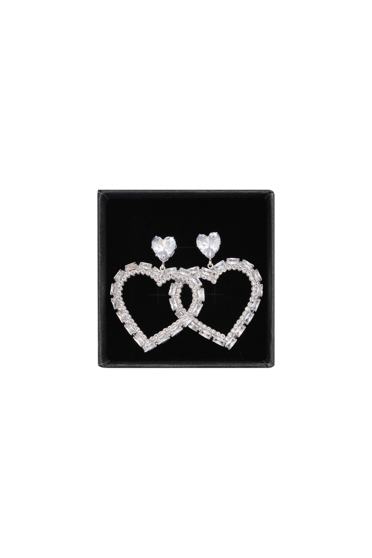 Heartfelt glitz earrings - Silver color h5 