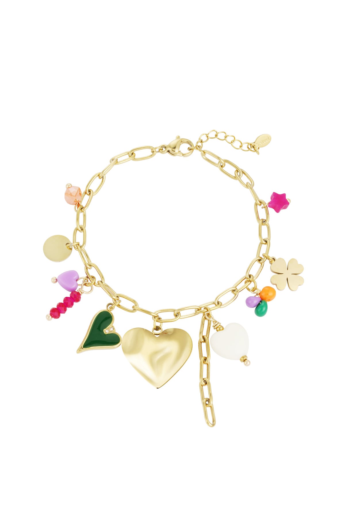 Charm bracelet fallin' in love - Gold color h5 