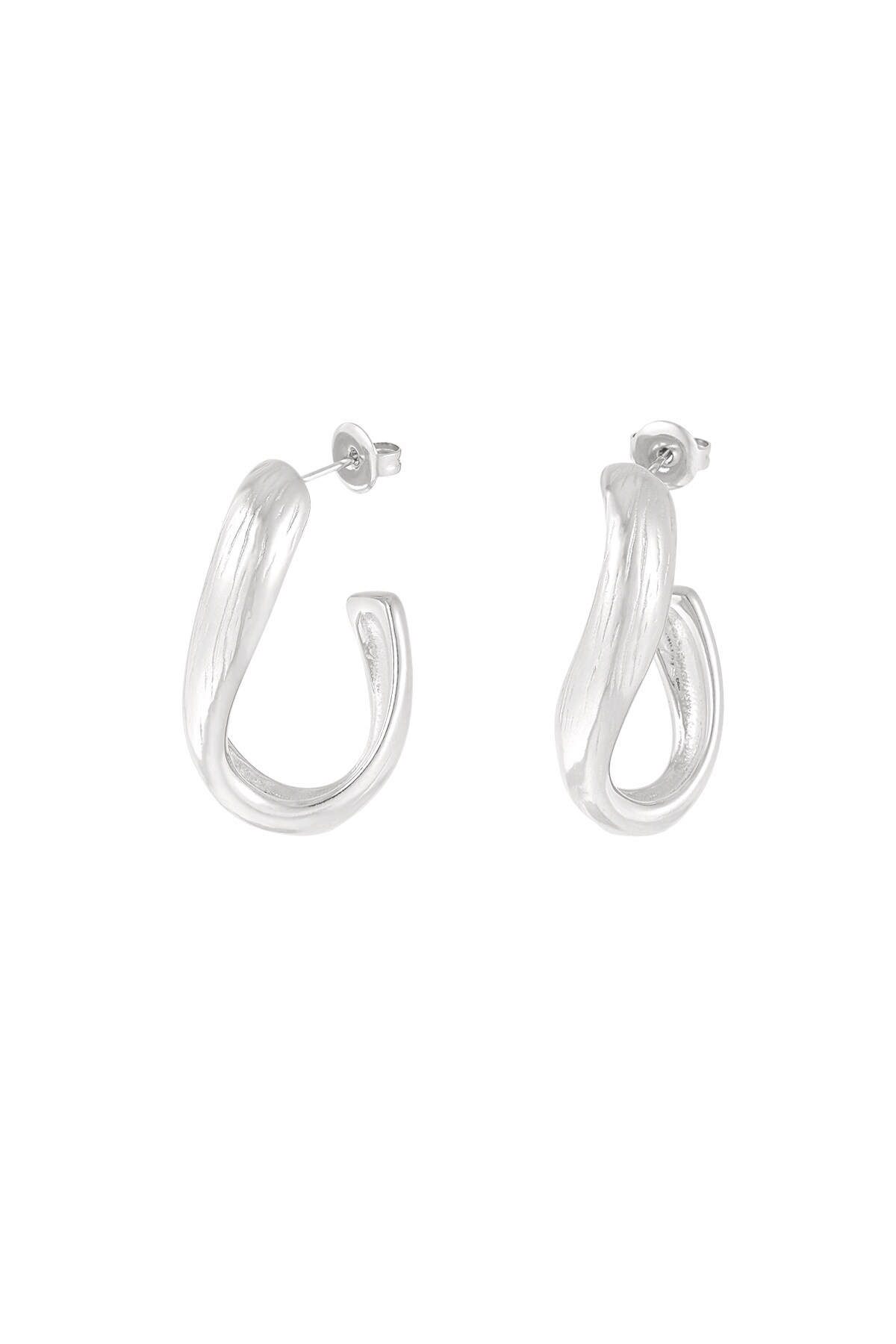 Twisted elegance earrings - Silver color h5 