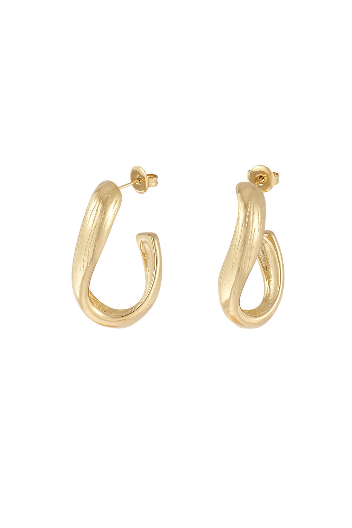 Twisted elegance earrings - Gold color h5 