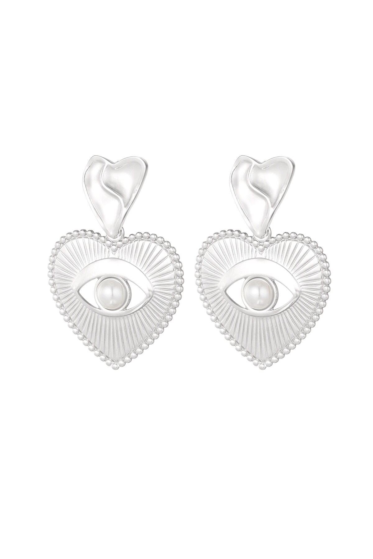 Adoring eye earrings - Silver color h5 