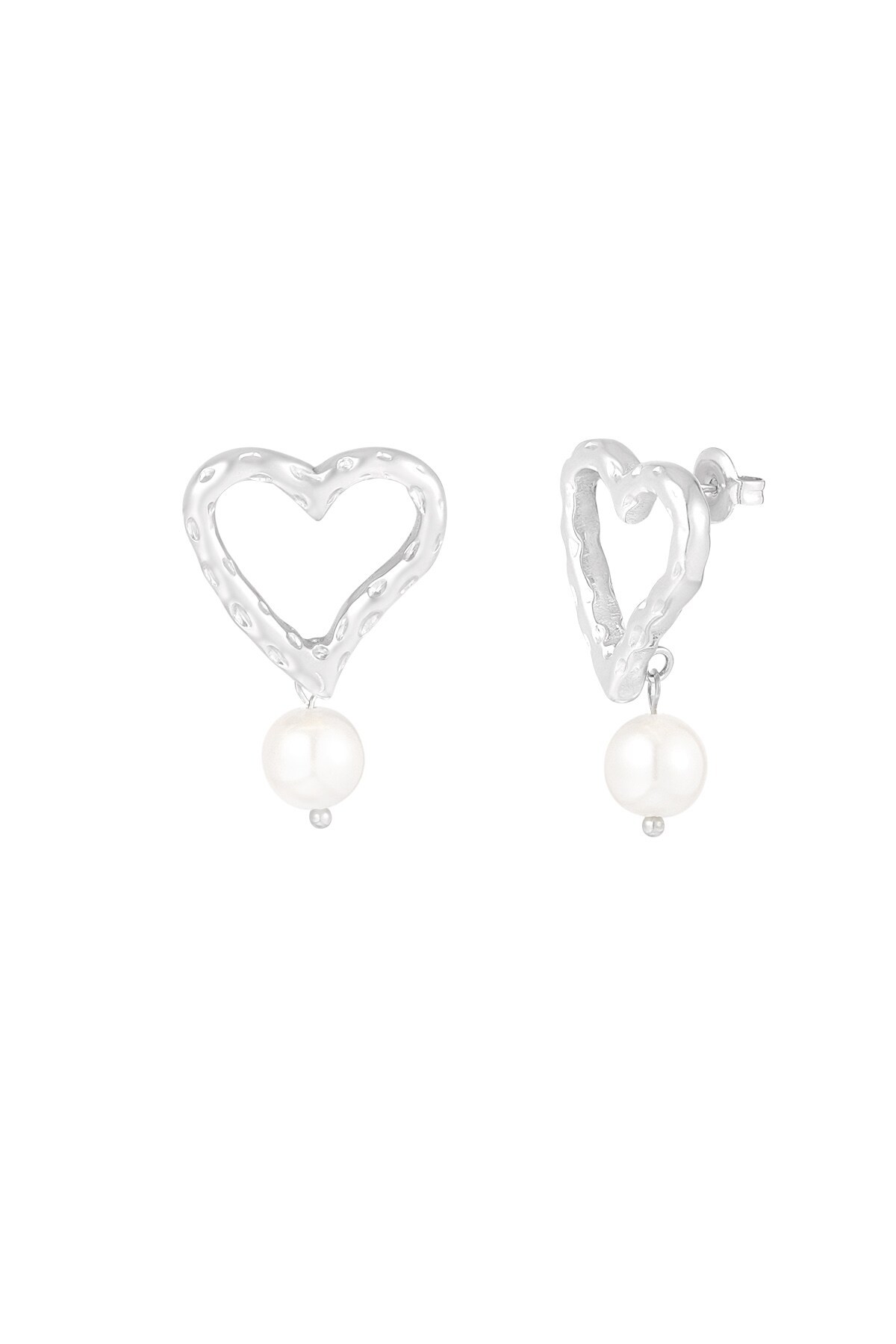 Sweetheart Pearls earrings - Silver color h5 