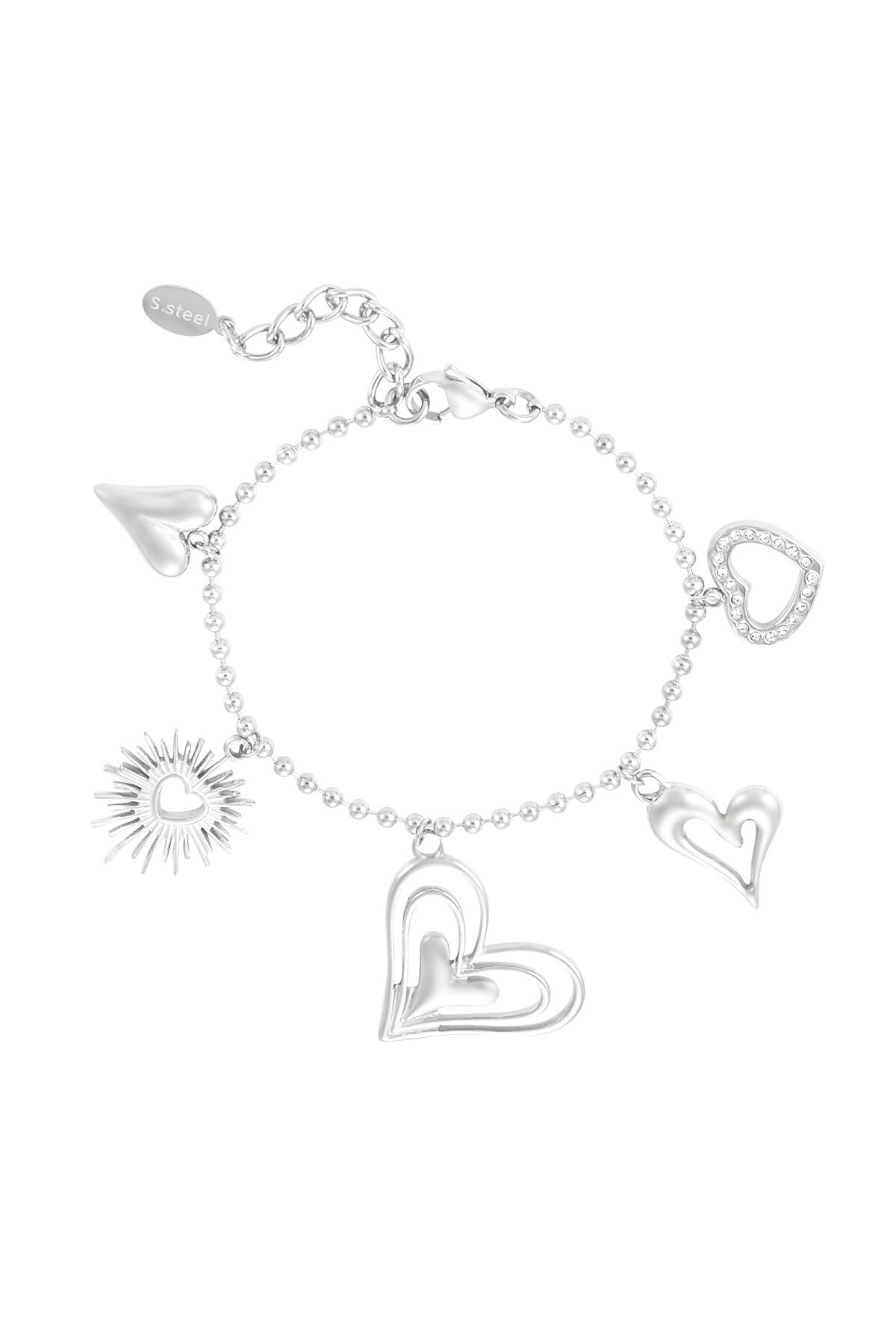 Loving hearts bracelet - Silver color h5 