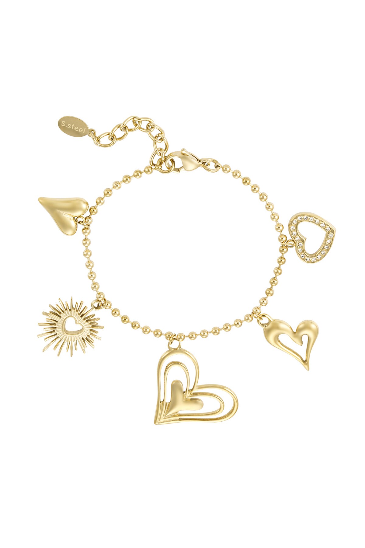 Loving hearts bracelet - Gold color h5 