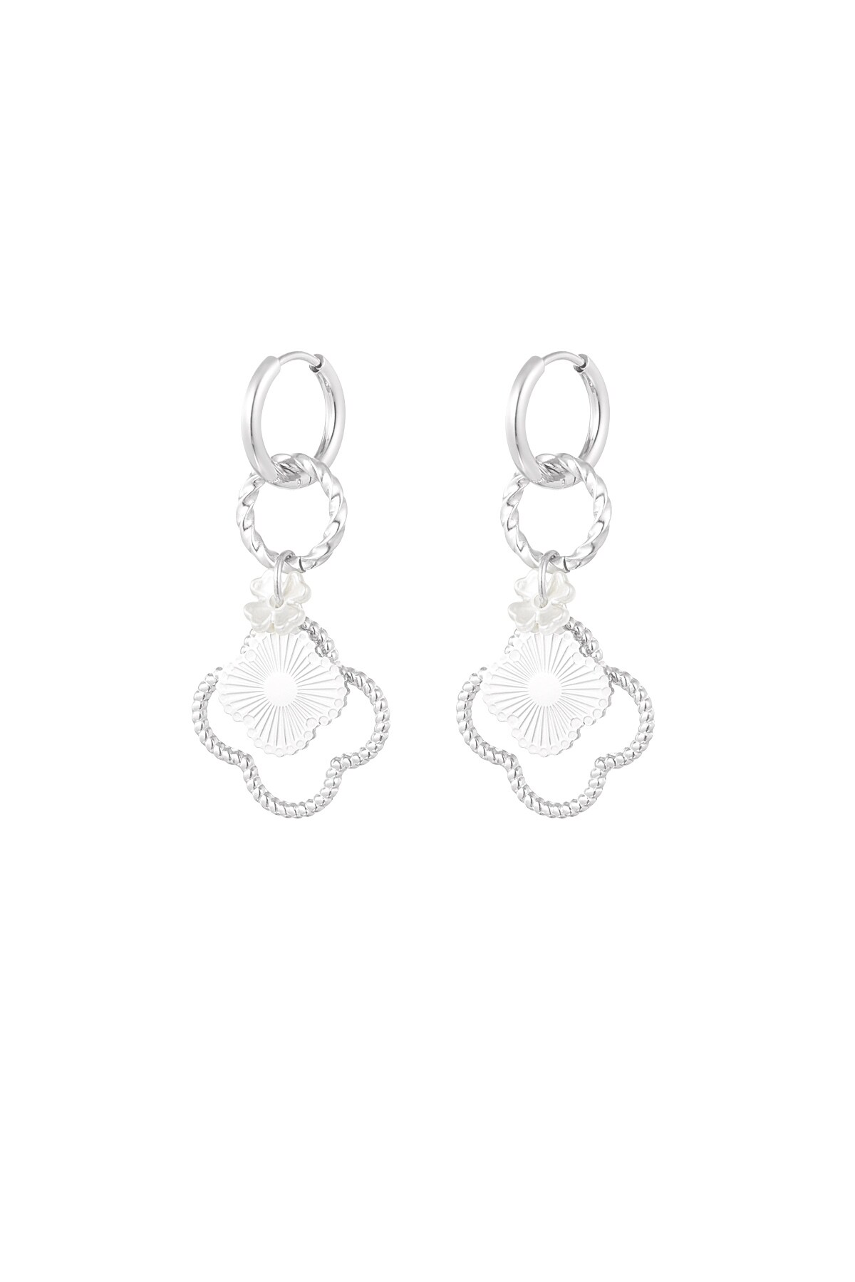 Clover dreams earrings - Silver color h5 