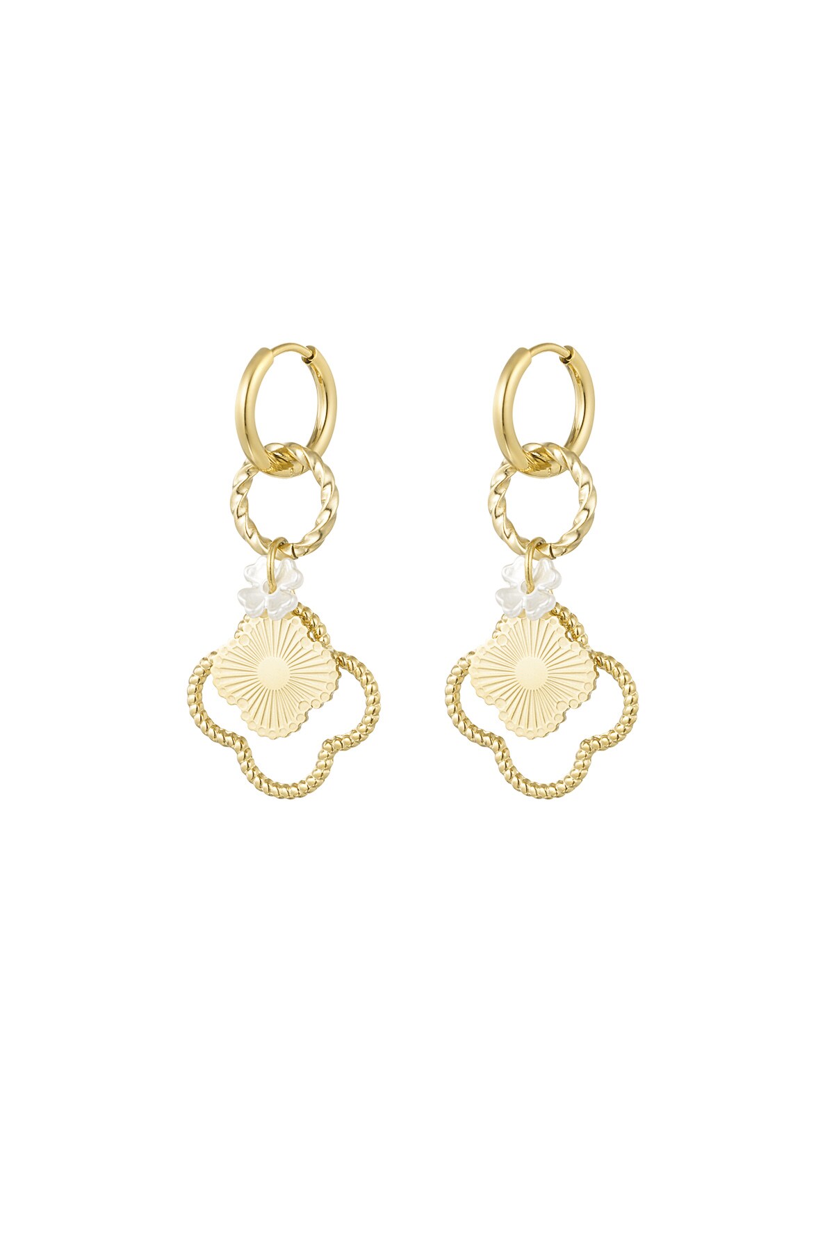 Clover dreams earrings - Gold color h5 