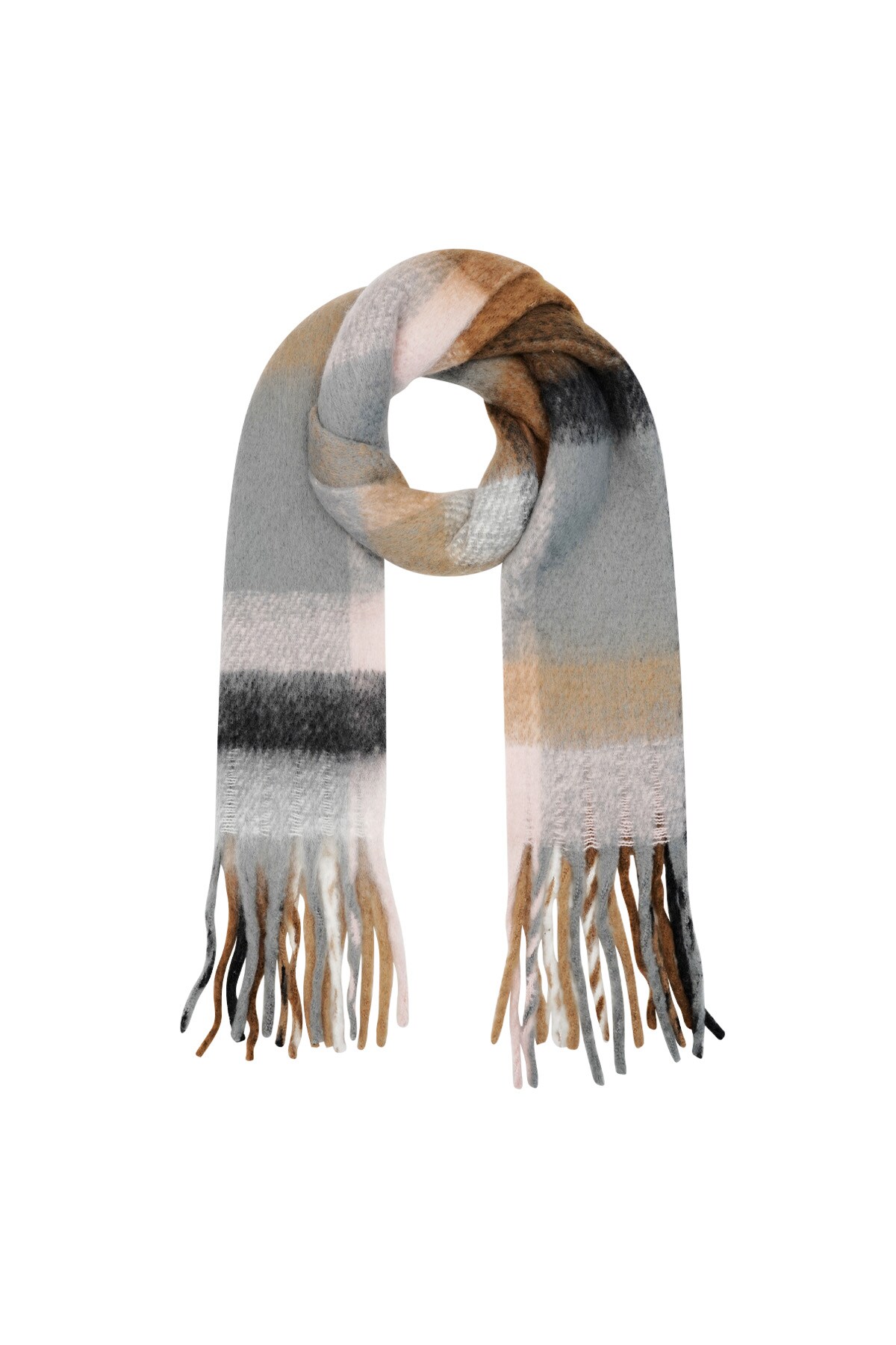 Color block scarf - brown 