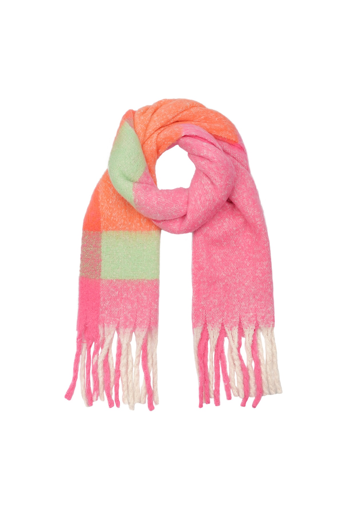 Cozy comfort scarf - orange and pink h5 