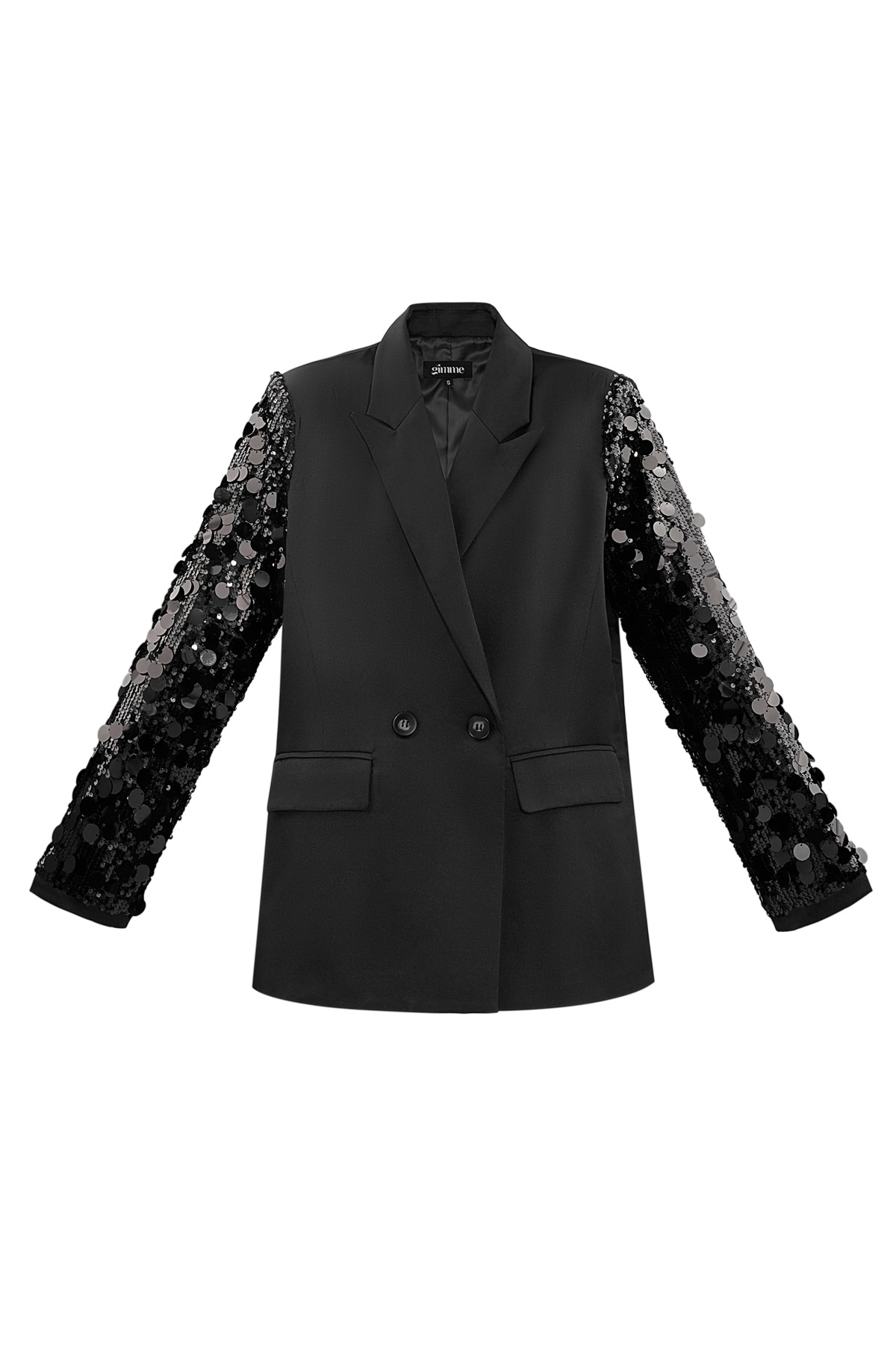 Statement-Blazer mit Pailletten - Schwarz h5 