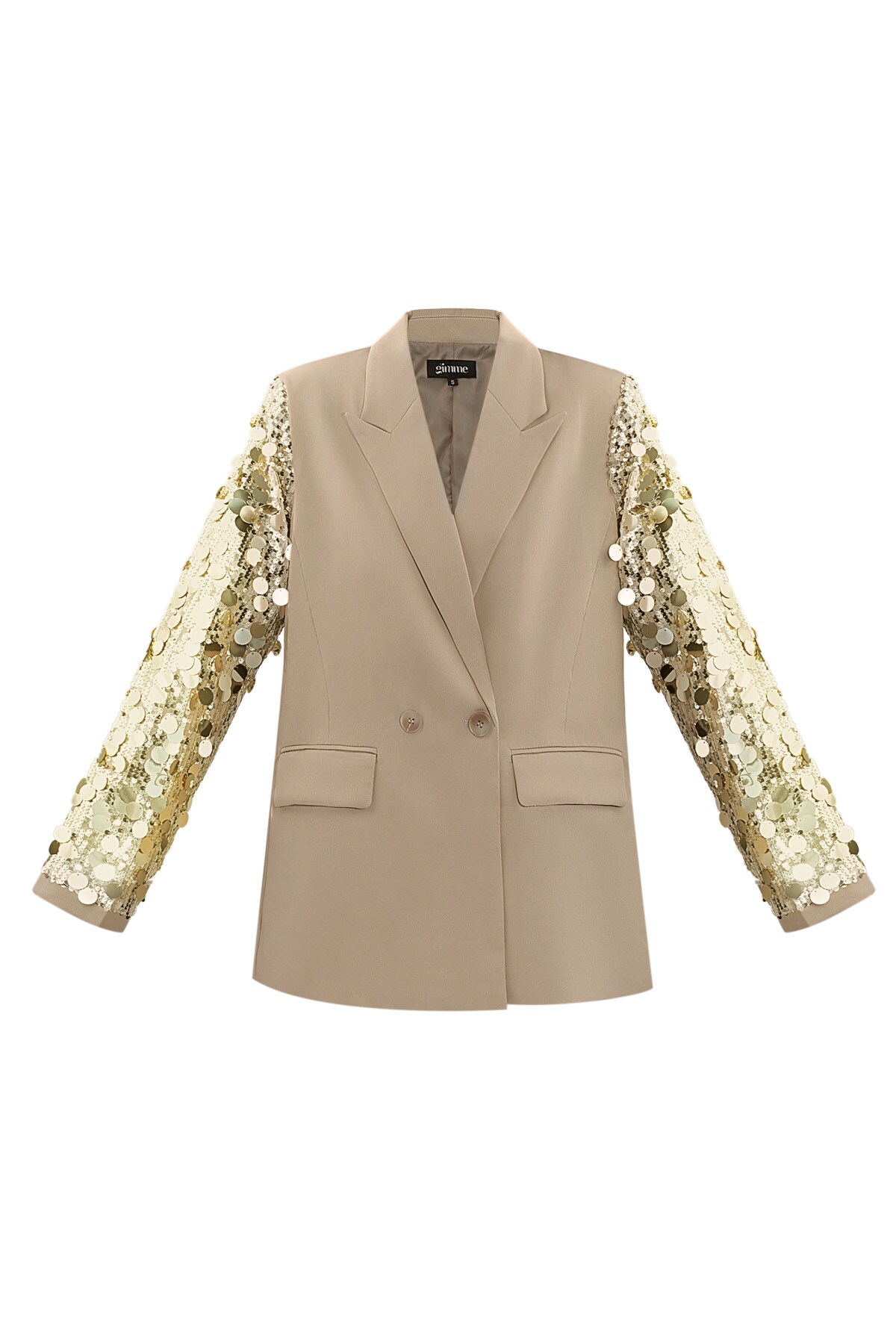 Sequin statement blazer - beige 