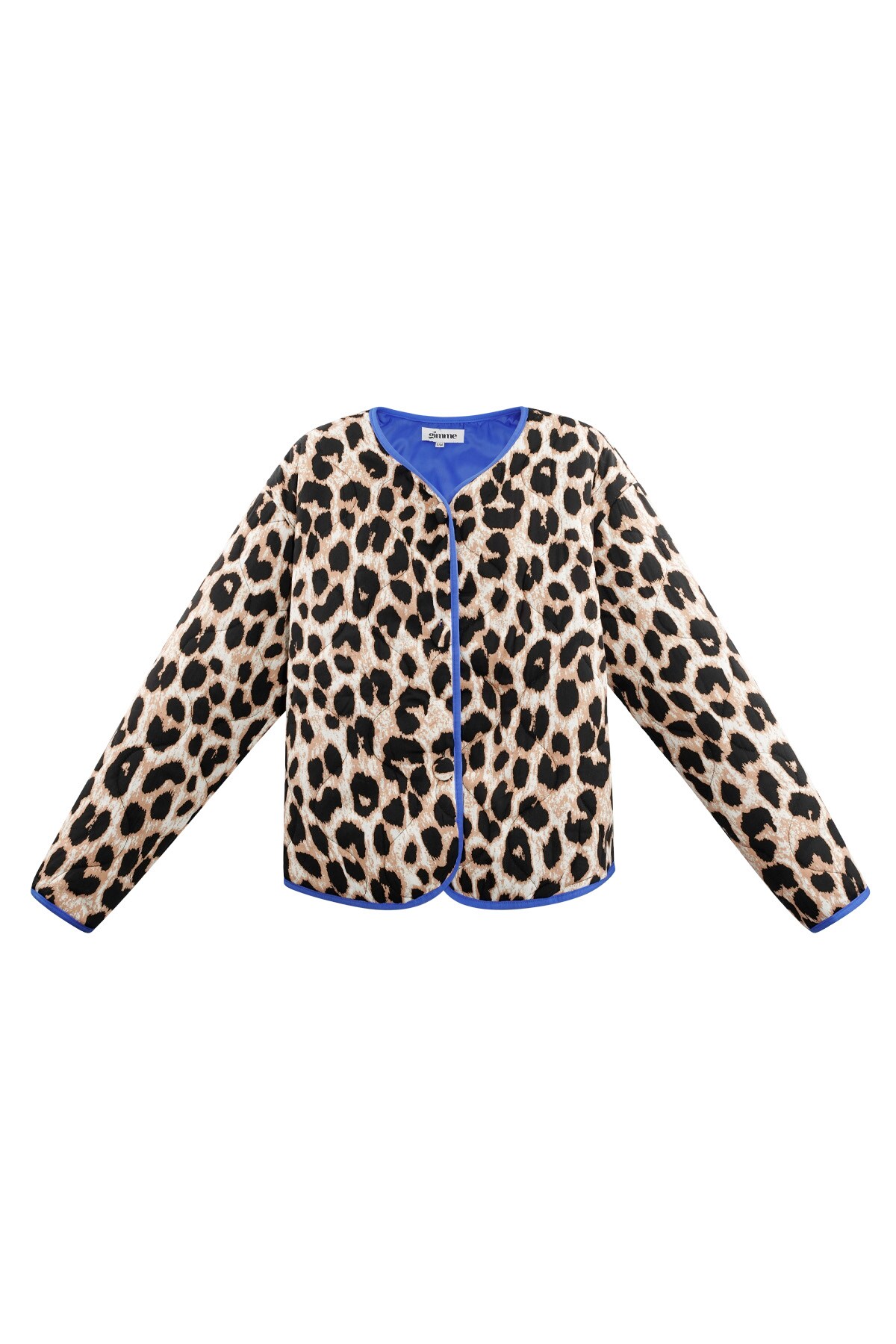 Jacket with leopard print - brown & blue h5 