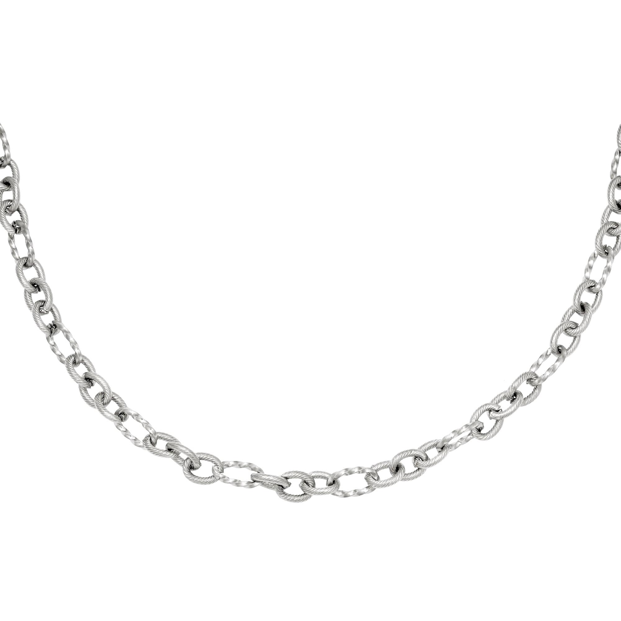 Silver color / Necklace Criss-cross 