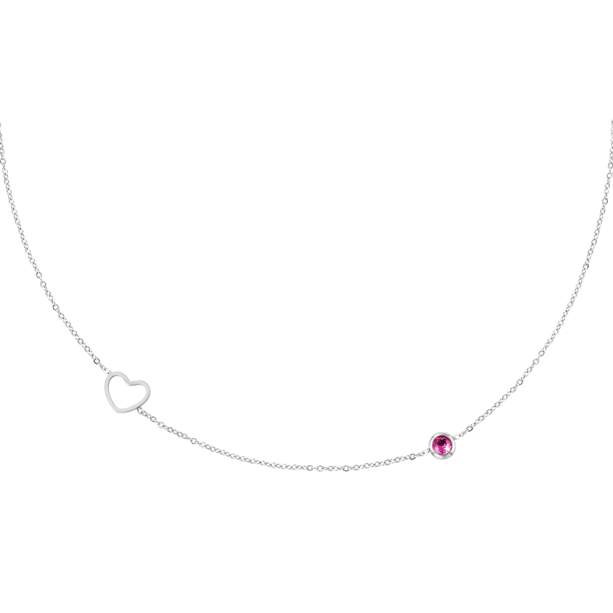 Birthstone necklace January silver h5 