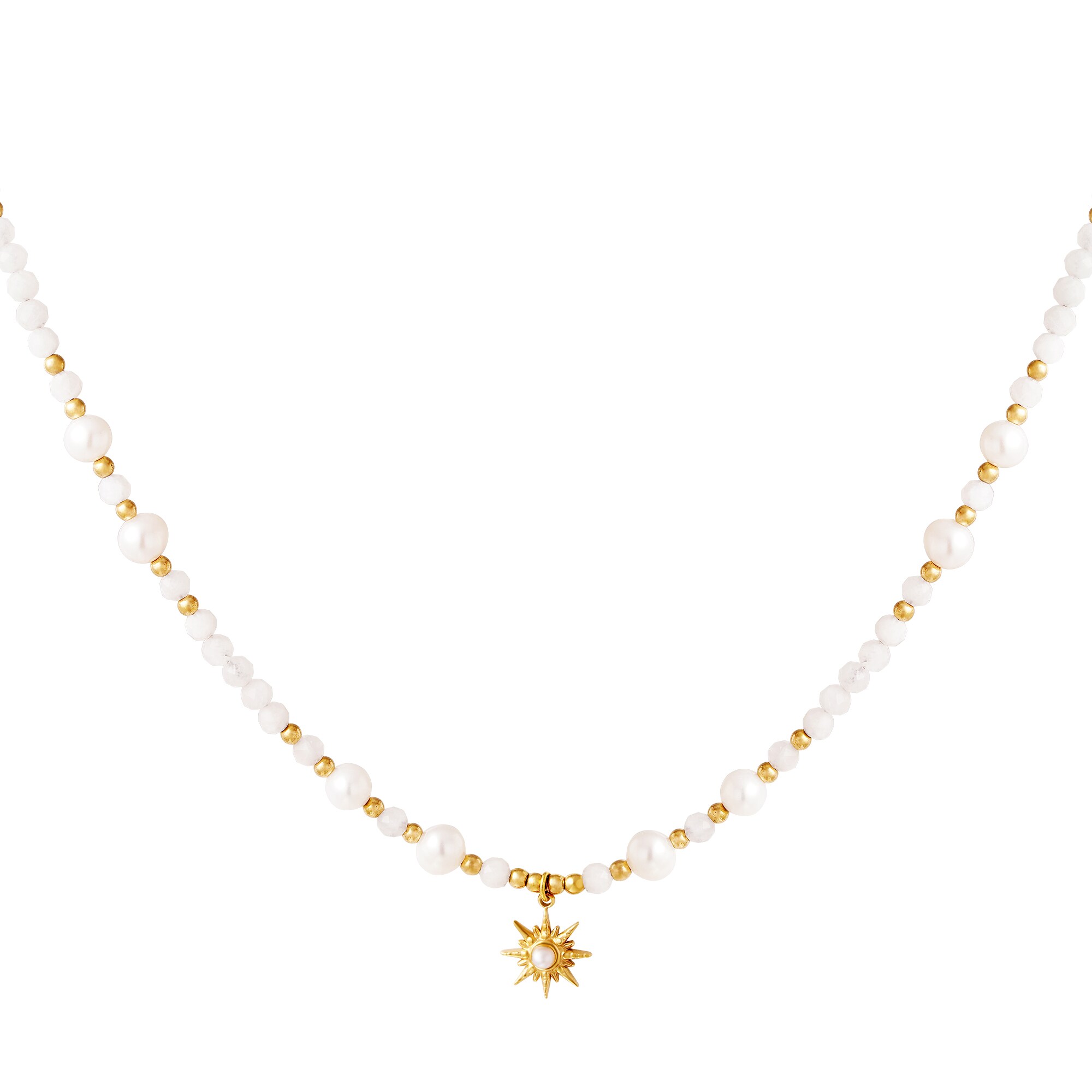 Pearl necklace with star pendant h5 