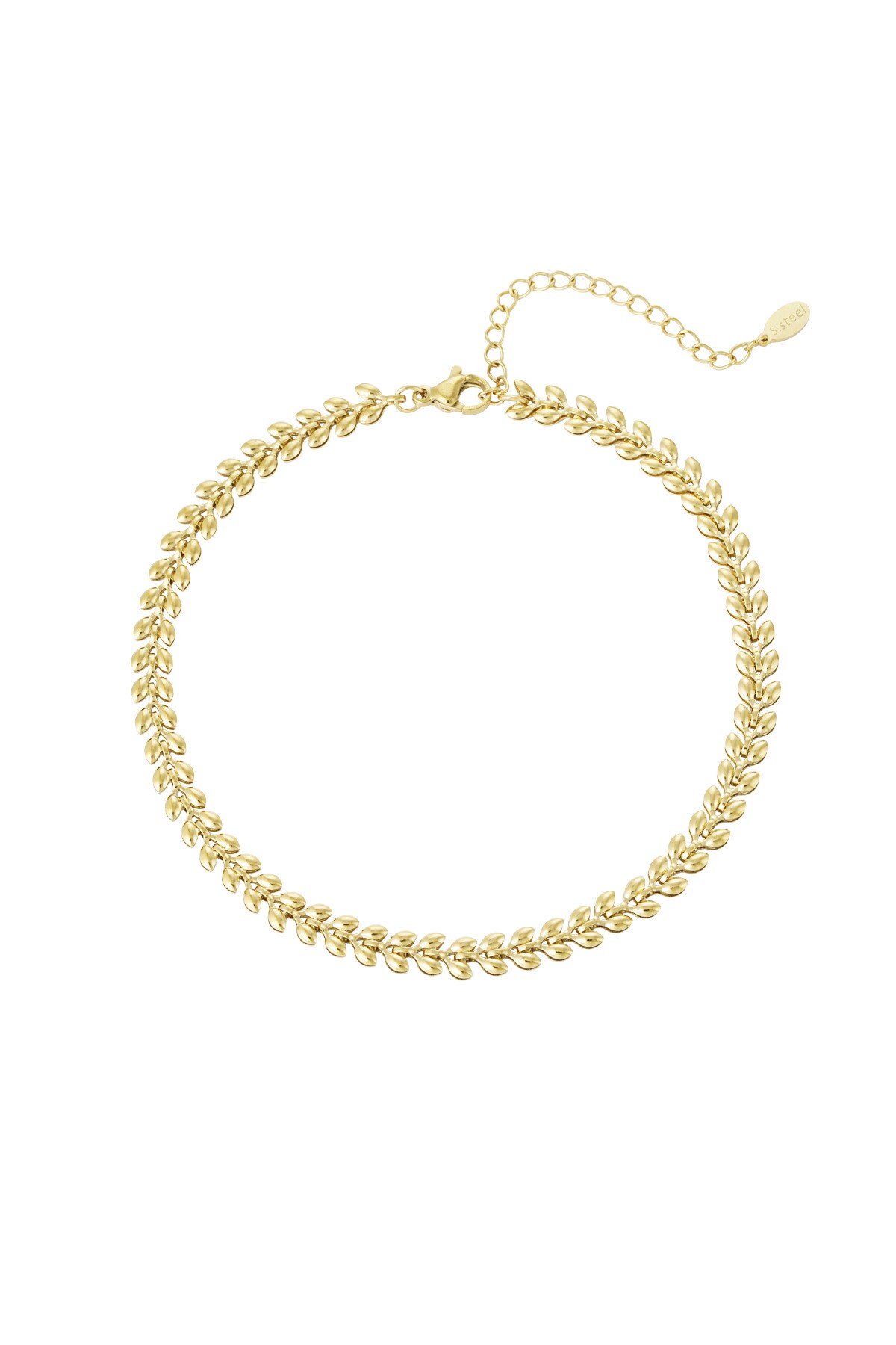 Anklet leafs Gold Stainless Steel h5 